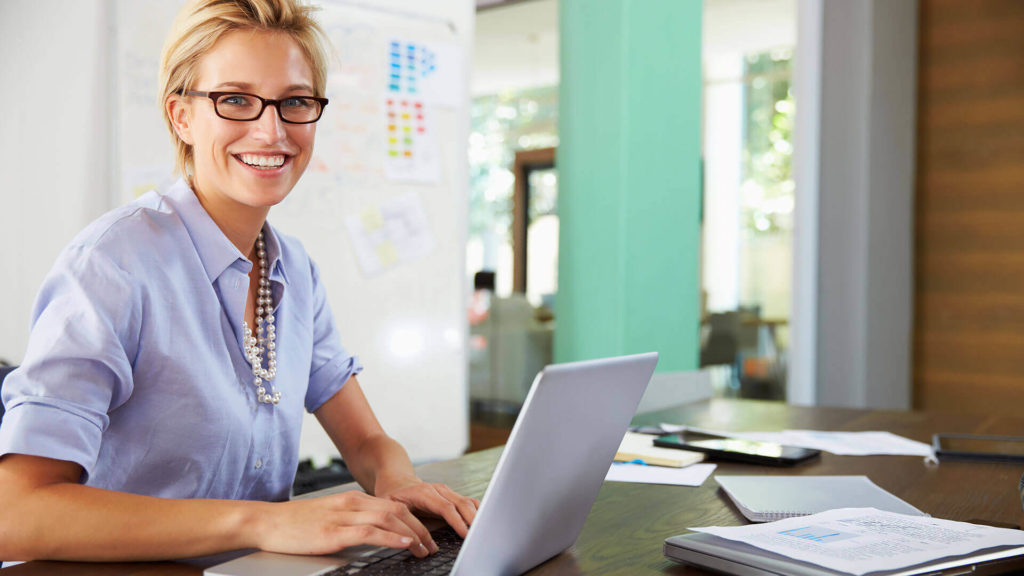Business Woman Working In Office