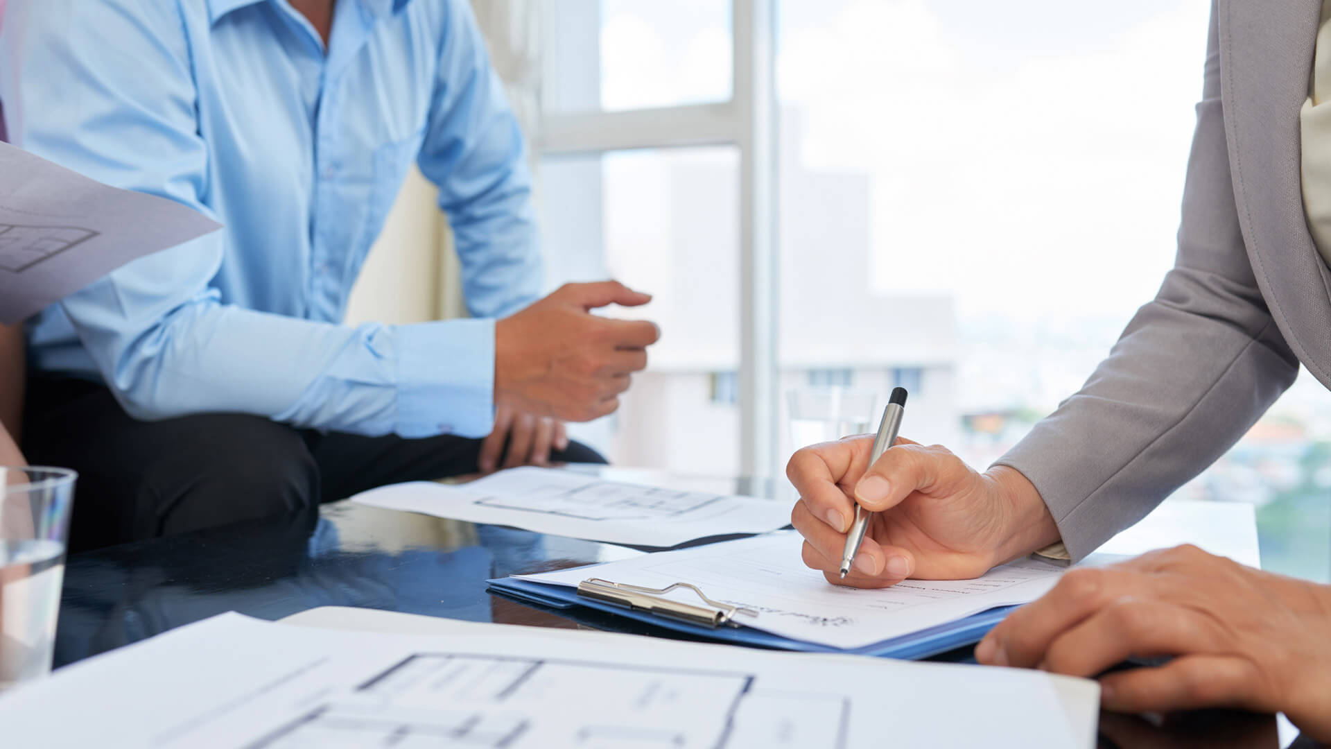 Man Woman Signing Business Contract